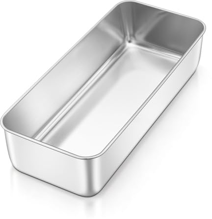 Joyfair Loaf Tin, Stainless Steel 3lb Bread Loaf Pan, Large Baking Roasting Mould for Banana Bread/Cake/Lasagna/Brownies, Non Toxic & Rust Resistant, Oven & Dishwasher Safe, 31 x 13 x 7.5 cm