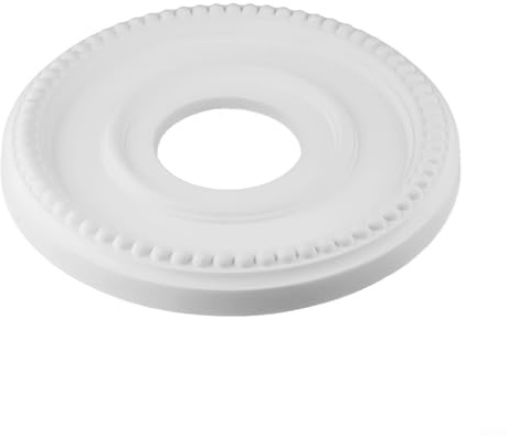 Medaglione decorativo da soffitto in PU per lampadari e ventilatori a soffitto, diametro esterno 315 mm, diametro interno 100 mm, piastra di copertura rotonda bianca per rosone