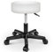 TRESKO Rollhocker höhenverstellbar Weiß | Drehhocker 10 cm Dicke Polsterung | Arbeitshocker 360° drehbar | Hocker