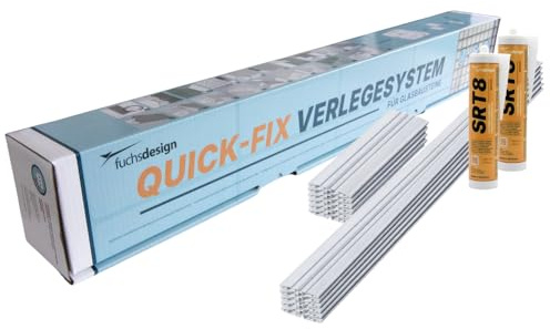 QUICK-FIX sistema para la colocación para 70 bloques de vidrio (19x19x8 cm) - Colocar los bloques de vidrio de forma rápida y fácil