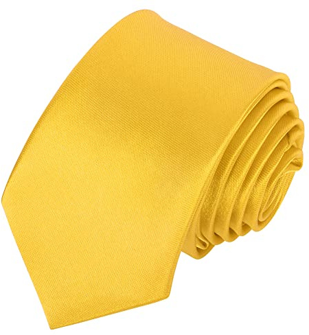 Beaface Ties for Men 2 Ties Mens Ties Solid Color Wedding Business Neckties 5cm (Gold Yellow)