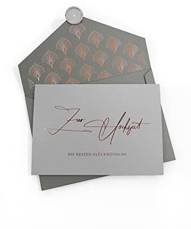 Joli Coon Hochzeitskarte - Zur Hochzeit alles Liebe mit Kuvert und Wachssiegel