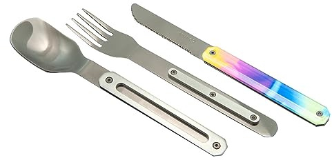 Akinod Gourmet Elegant Straight Bestick Med Magnetisk Insats (kniv, gaffel och sked) - magnetiskt rakt bestick 12H34 mod. MIRROR Syra