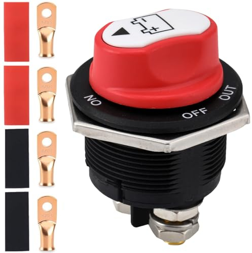 Greluma 1 PC Interruttore staccabatteria per auto da 200 A,interruttore isolatore principale per batteria da 12V-24V,interruttori ON-OFF per batteria per barche marine,caravan,veicoli,moto,autobus