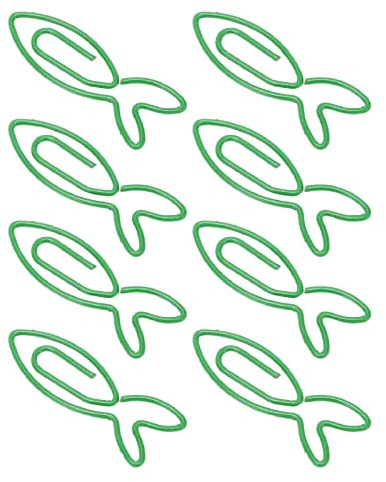 FISKFORMADE PAPPERSKLÄMMER 100 COUNT MED FÖRVARINGSLÅDA, KREATIV DELFIN-KLÄMMA (Fisk)