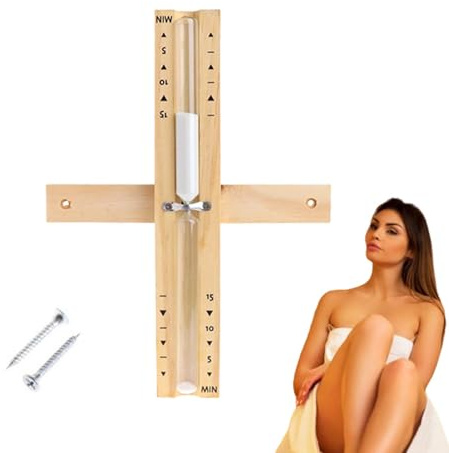 Reloj de arena giratorio montado en la pared, reloj de arena giratorio de madera, resistente al calor, para sala de sauna, cocina, baño, hogar