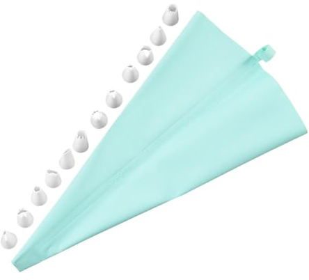 Kit di tubazioni per glassare per cottura al forno, sac à poche e set di punte | Sacchetti per tubazioni sicuri da 13 pezzi Puntali per tubazioni di glassa | Set di decorazioni per torte al forno, kit