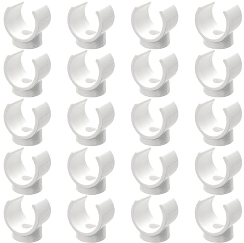 20-Pack 1/2 Inch PEX Pipe Clips – 16 mm U-Hook Hanger Clamps for Water Pipe Support – Durable Plastic Pipe Holders