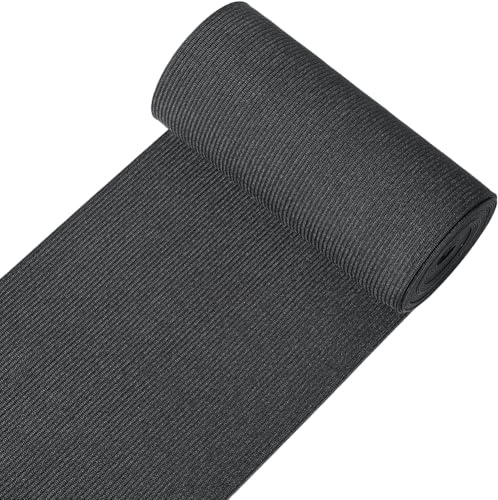 CABODYALS Bobina Elastica da 3 m e 120mm, Nera, Pesante, Elasticizzata, Alta Elasticità, Corda Piatta, Larga, Intrecciata, per Cucire, Artigianato, Biancheria Intima, Cinture, Abbigliamento Sportivo,