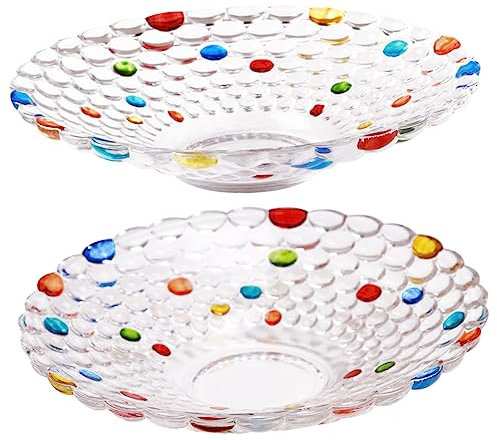 Alipis Assiette À Fruits Élégante En Cristal 2 Pièces Facile À Nettoyer Idéale Pour Le Petit-déjeuner Et Le Dîner