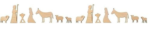 Rayher Miniature Legno Presepe, Fsc Mix Credit, Naturale, 7Pz, 3-8Cm, Spessore 6Mm, Box Blis. 1Set, 46585505 (Confezione da 2)