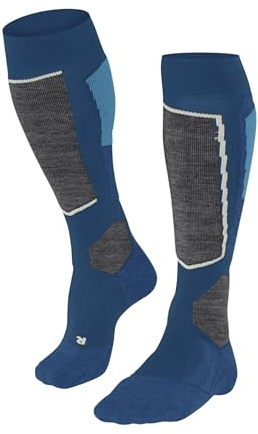 FALKE SK2 Intermediate M Kh laine chaudes épaisses 1 paire, Chaussettes de ski Homme, Turquoise Ocean 6836, 42-43