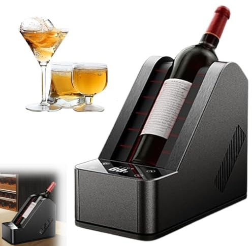 Enfriadores de champán para vino, enfriador portátil sin hielo, con control de pantalla táctil, ajuste de temperatura de 5 a 20 °C, compartimento congelador para apartamentos, villas, bares, oficinas