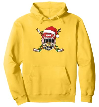 Casque de Hockey sur Glace de Noël pour Hommes, garçons, Enfants, Adolescents Sweat à Capuche