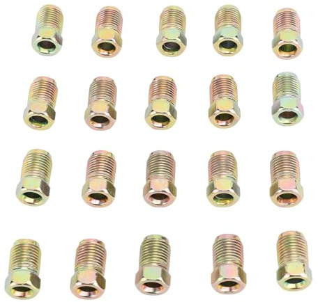 Cocoarm 20 Piezas de Accesorios Métricos para Línea de Freno, Tuercas Metálicas para Línea de Freno y Accesorios de Abocardado Invertido para Tubos de de 3/16 de Pulgada para
