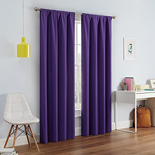 Eclipse Kendall - Cortina térmica Opaca para Ventana de Dormitorio o Sala de Estar (1 Panel), 42 Pulgadas de Ancho x 84 Pulgadas de Largo, Color Morado