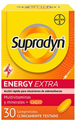Supradyn Energy Extra Multivitaminas para Deportistas con Vitaminas, Minerales y Coenzima Q10, Ayuda a Activar y Mantener tu Energía y Vitalidad en Situaciones de Mayor Desgaste, 30 Comprimidos
