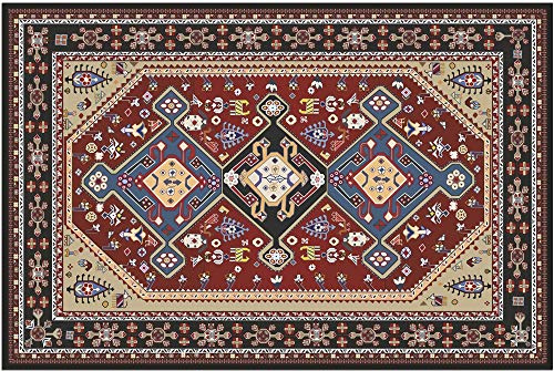 Fußmatte für innen als waschbare Motiv Tür-Matte - 40x60 cm Fußabtreter Perser rot Vintage als rutschfeste Schmutzfangmatte - Moderne Eingangsbereich Sauberlaufmatte für Flur Haustür