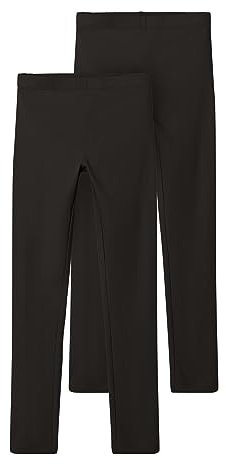 NAME IT Mädchen NKFVIVIAN 2P L NOOS Leggings, Schwarz, 134/140