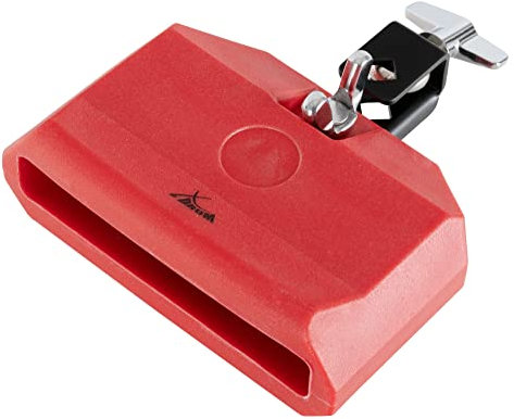 XDrum Percussion Block Medium - Aus unverwüstlichem Kunststoff - Pitch: Medium - Abnehmbare Halterung - Rot