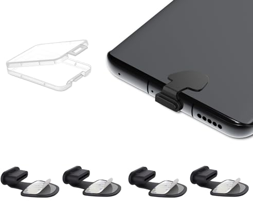 AUZOSL Lot de 4 capuchons de protection USB C - Prise de charge pour téléphone portable - Protection anti-poussière USB C - Cache USB C - Bouchon USB C - Bouchon USB C - Pour iPhone 16 15 Accessoires