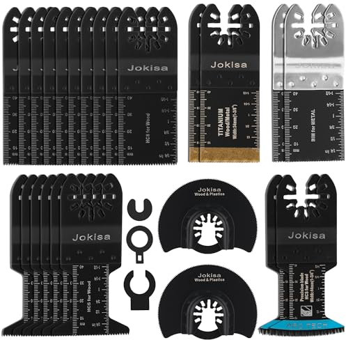 27 lame multifunzione per legno, plastica, metallo, set di accessori multiutensili, lama oscillante per Ryobi, Milwaukee, Bosch, Dremel, Dewalt, Rockwell, Makita e molto altro ancora