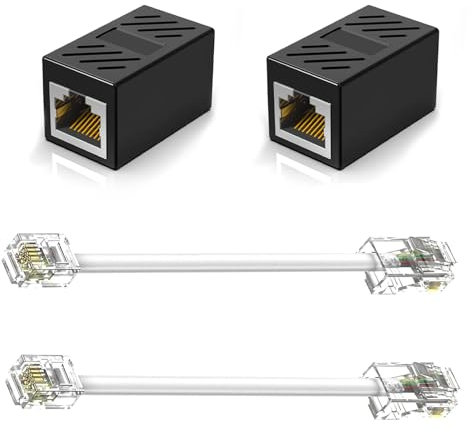 Telephone Line RJ45 to RJ11 Adapter, Telephone Jack to Ethernet Cable Adapter, RJ45 Female to RJ11 Male for Fixed Telephone Services(2 Pack)