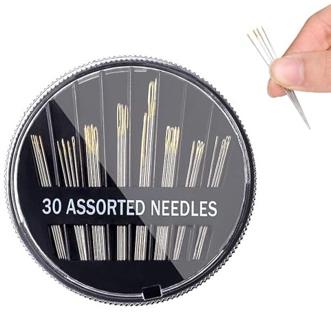 ASIRYVA Hand Sewing Needles, 30 Assorted Needles for Sewing, Embroidery Needles Suitable for Hand Sewing (Size 1.26'' -2.00'')