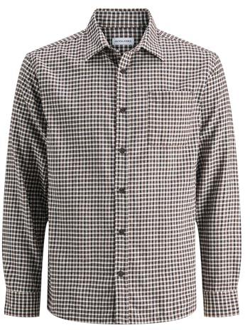 JACK & JONES Jjjames Mini T-Shirt à Carreaux Ls Pls - Grande Taille, Blazer Bleu Marine., 4XL