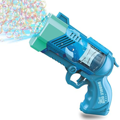 Blubbel Seifenblasenpistole, LED Seifenblasenmaschine, 120ml Seifenblasenflüssigkeit Tank, Seifenblasen Pistole, Blasen Kanone, Luftblasen Bazooka Bubble Gun, Geschenke für Kinder, Hochzeit