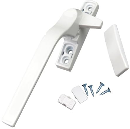 IUVYTA Manija de Ventana Blanca abatible de Ventana Vintage con Hebilla de Bloqueo Manillas De Ventana(Right X2)