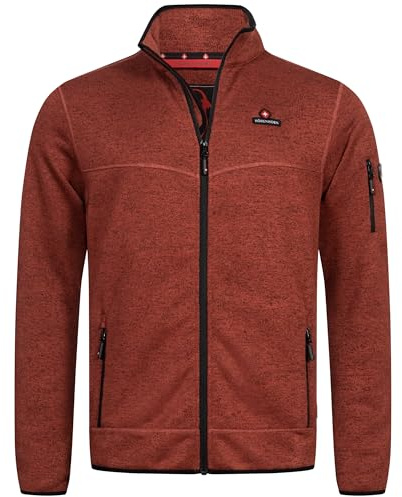 Höhenhorn Tacul - Giacca da uomo con interno in pile, in tessuto felpato lavorato a maglia per attività all'aria aperta, con colletto alto. Disponibile in diverse colorazioni, taglie da S a 3XL, Rosso