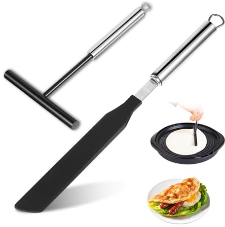 Diffaxy Crepes Distributore e spatola, 2 pezzi Distributori per Crepes, Crepes Crepes Maker, Crepes Accessori per Pancake o Pasta Crepet, Home Cucina Utensili da forno