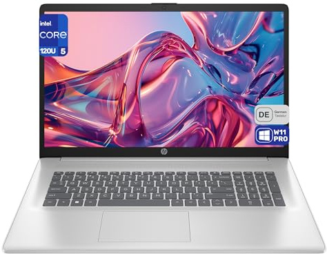 HP 17 Business Laptop, Intel Core i5-120U, 32 GB DDR4 RAM, 1 TB PCIe SSD, 17.3 FHD (1920x1080) Display, Intel Graphics, QWERTZ Tastatur, Windows 11 Pro, Silber