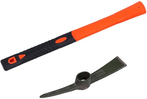 Garden Pick Mattock, Fiberglass Handle, for Soil Breaking Planting Camping Landscaping Home Excavation Trail Maintenance Soil Breaking Pickaxe
