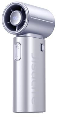 JISULIFE Handheld Fan Life9S - Sleek Chrome: Turbo Power, 22 Hours Cooling