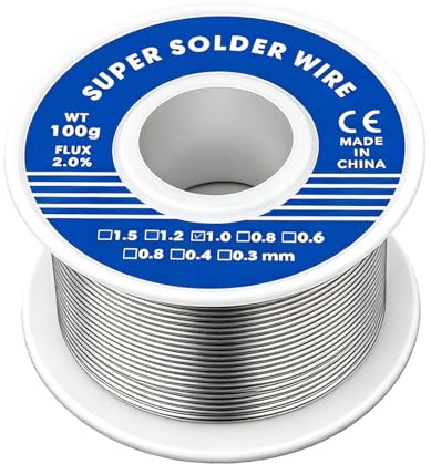 Alambre de Soldadura 1mm 100g Estaño de soldadura Electrónica con núcleo de colofonia Estaño Soldador for Reparación y Componentes Electrónicos