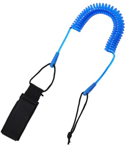 Leash Surf 10ft, Laisse de Sécurité pour Stand Up Paddle (SUP) et Kayak, Corde de Surf 5mm en TPU Résistant, Accessoire Planche de Surf avec Dragonne de Cheville Confortable, Bleu