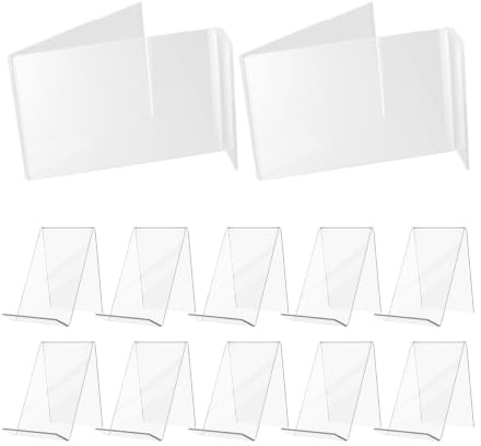 JEWEDECO 12 St Akryl Bokställ Transparent Displayhållare för Konst och Album Stabilt och Mångsidigt Ställ för Hem Skola och
