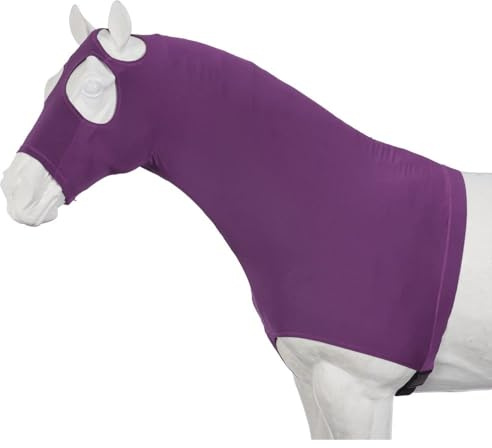 Tough1 Mane Stay Spandex Hood - Purple - Medium