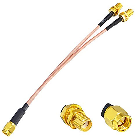 YILIANDUO SMA Splitter Cable SMA Male to Dual Female V-Shape RG316 Coaxial Cable 15CM for 4G LTE WiFi Antenna Wireless Router Gateway Modem MiFi FPV Drone