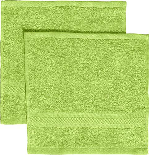 REDBEST Seiftuch 2er-Pack Chicago apfelgrün Größe 30x30 cm - saugstark, strapazierfähig, ideal für Reisen, Sport (weitere Farben)
