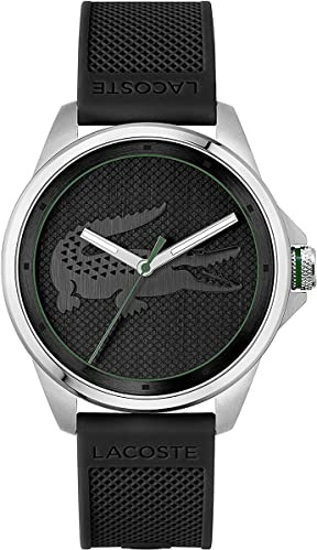 Lacoste Montre Analogique à Quartz pour Homme Collection Le Croc avec Bracelet en Silicone Noir - 2011156
