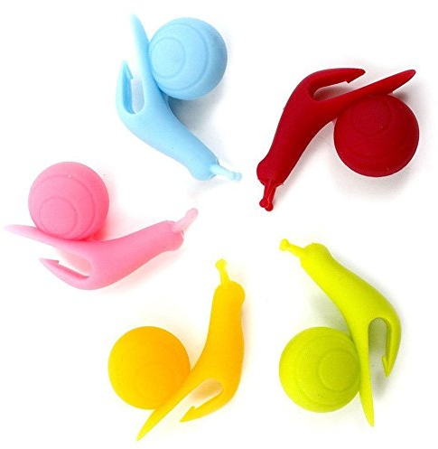 Generic BUTZ 5 STÜCKE Teebeutelhalter Tasse Schneckenförmige Süßigkeiten Silikon Tee-Ei Sieb Clip GeschenksetNützlich und praktisch