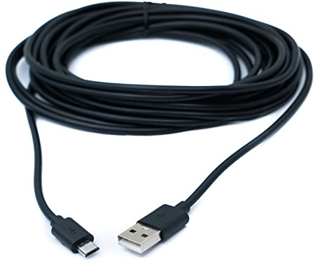 System-S USB 2.0 Kabel 5 m Micro B Stecker zu Typ A Stecker Ladekabel 5m Schwarz