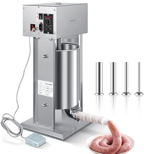 Insaccatrice Elettrica 12L, 200W Insaccatrice per salsiccia in Acciaio inossidabile, Insaccatrice Salumi con pedale, Verticale macchina per fare salsiccia
