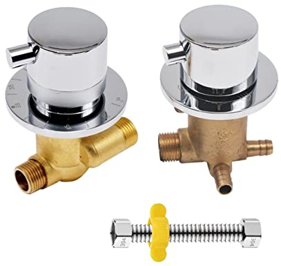 AFUDER Grifo de Ducha Termostático 2/3/4 Válvula de Latón de Paso Directo Mezclador Control Válvula Direccional Conexión de Manguera Interruptor de Ducha