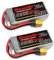 RoaringTop Batterie Lipo 3S 2200mAh 11.1V 35C Batterie de Taille Courte avec XT60 Plug pour 1:14 RC Voiture/Camion RC Avion Quadcopter Hélicoptère(2 PCS)