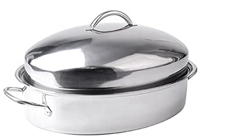 CTCOIJRN Heavy Duty Stainless Steel Oval Fish Steamer Pot Covered Fish Pan - Turkey Roaster with Lid and Rack for Steaming Fish, Boiling Soup - 3 Sizes(Extra deep)