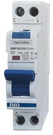 Disjoncteur différentiel 1P+N 10A 30mA - Type A - 6kA - Courbe C - 1 module - IMO